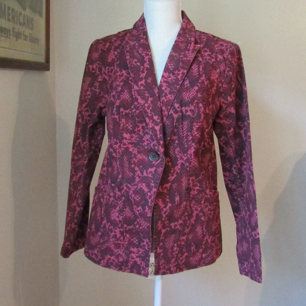 G.I.L.I. Blazer Snakeskin Print Jacket NWOT